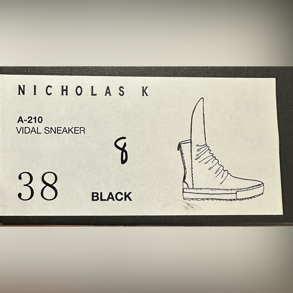 NIB Nicholas K Vidal Hybrid Sneaker Boots 38 US7 Black Leather Futuristic Ruched - Picture 10 of 11